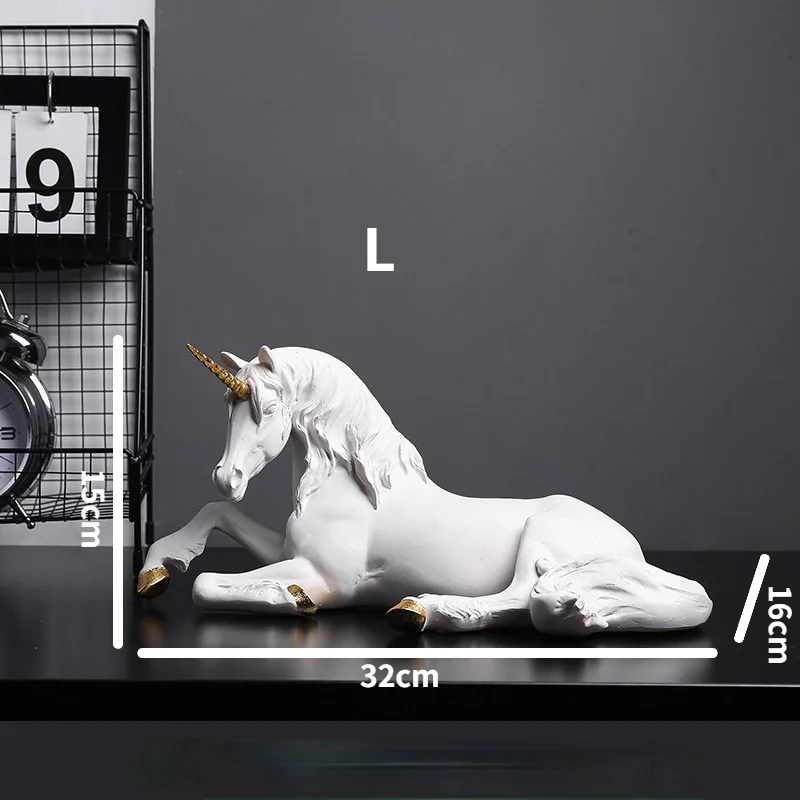 

32cm Unicorn Horse Living Room Home Decoration Resin Crafts Room Beautification Decoration resin charms