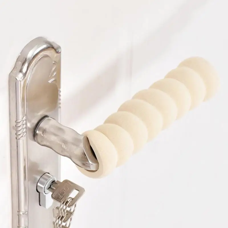 Manija de puerta de seguridad anticolisi&oacute;n para beb&eacute;s y ni&ntilde;os, cubierta protectora, suministros de seguridad, cubiertas de perilla de puerta de habitaci&oacute;n, fundas de almohadilla en espiral, 1 ud.-0