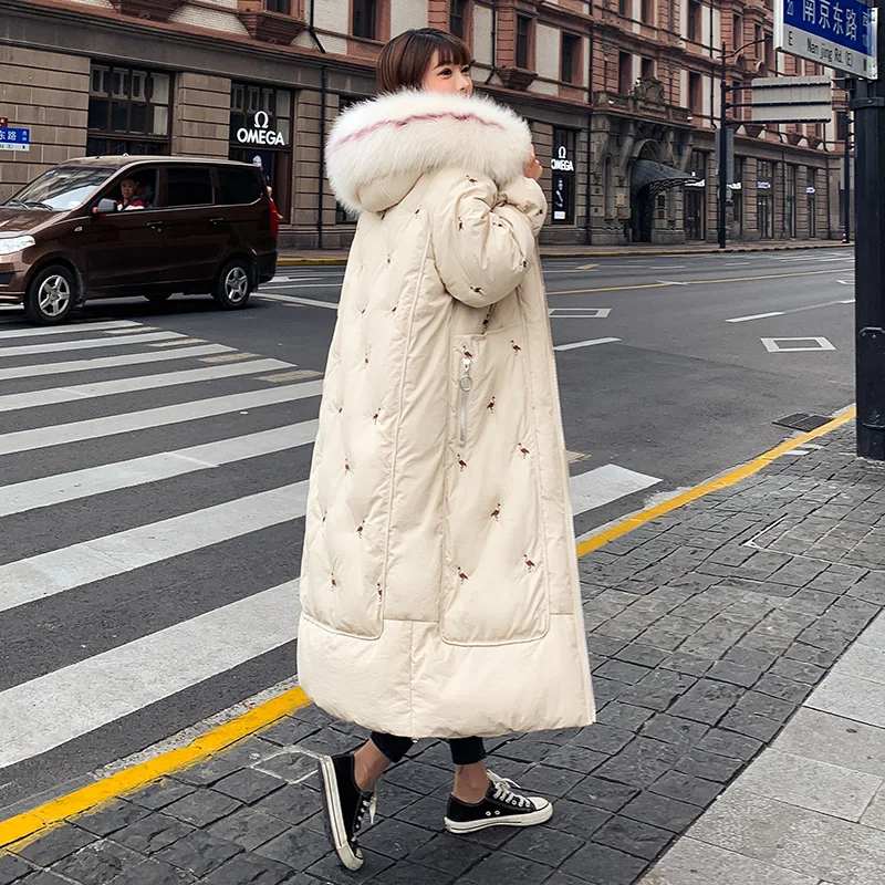 Neploe Bf Abrigos Mujer Inverno Толстое Зимнее пальто для женщин темперамент макси свободные тонкие вышитые Casaco Feminino 46374