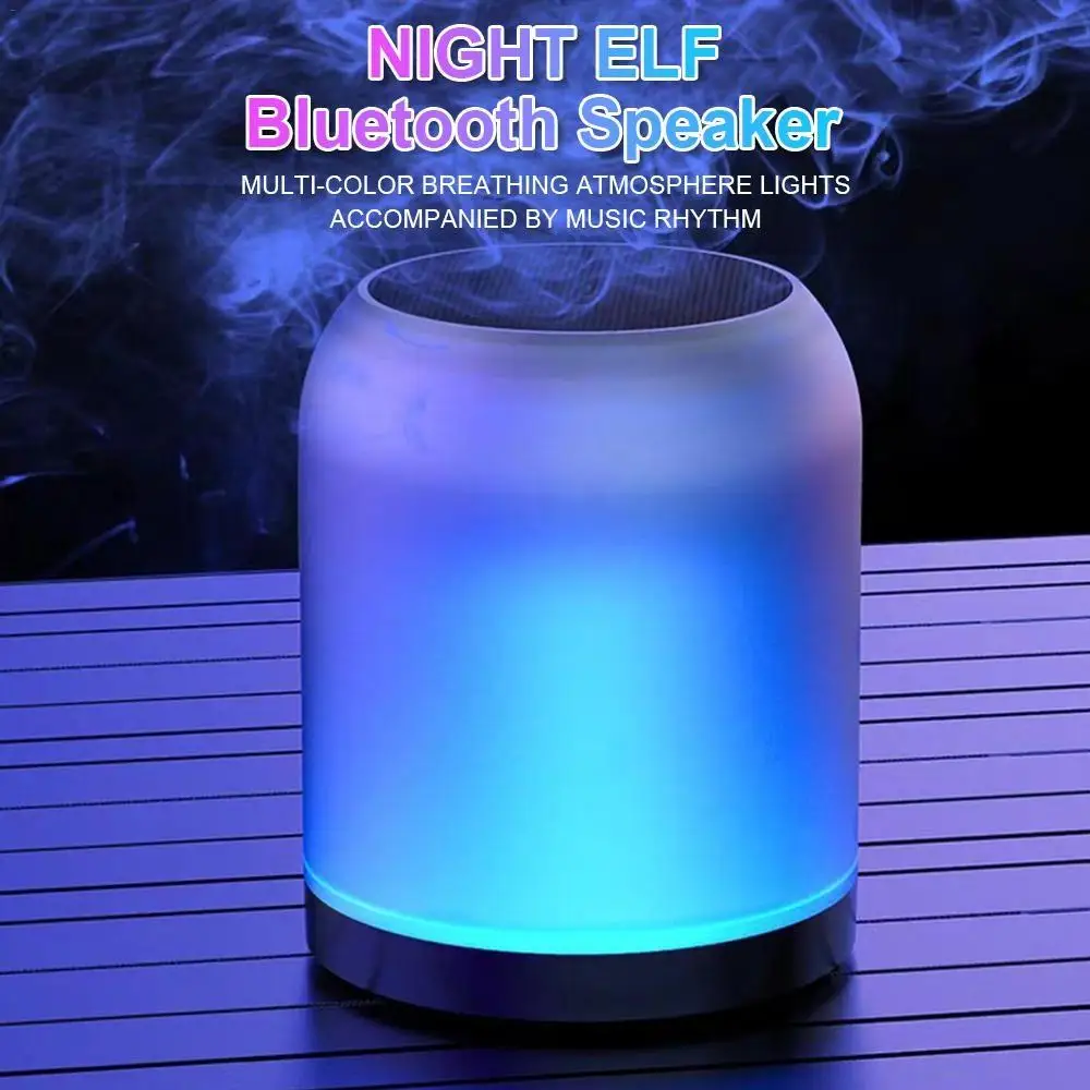 

A1 Bluetooth 5.0 мини-динамик беспроводной аудио-визуальный громкий динамик с красочным дыханием атмосферы освещение стерео аудио звуковая короб...