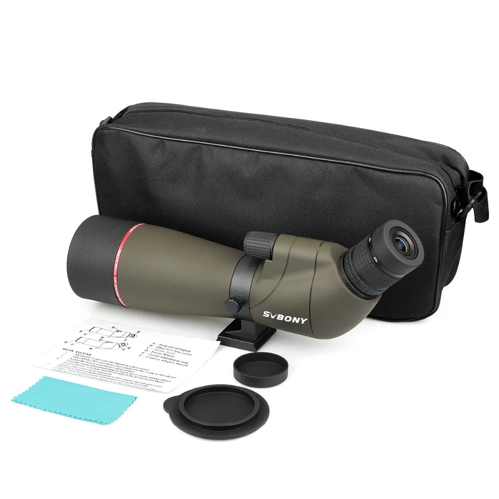 SVBONY SV13 20-60X80mm Spotting Scope Telescope for Hunting Zoom Range IPX7 Waterproof with Phone Adapter Bird Watching | Спорт и