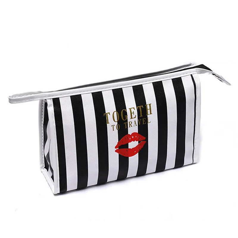 

Fashion Letter Stripe Makeup Bag Large Capacity Travel Multifunction Handbag Portable Waterproof Cosmetics Storage Bag
