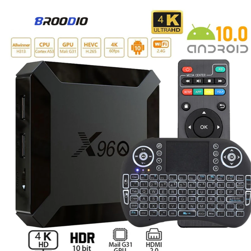ТВ-приставка X96Q Allwinner H313, Android 2020, четырехъядерный Youtube медиаплеер, Приставка Smart TV на Android, Приставка Smart TV, 2 ГБ, 16 ГБ, 10,0 - изображение