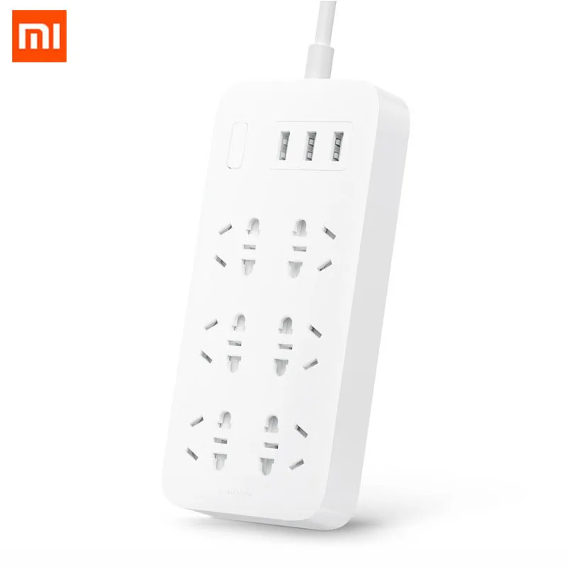 Умный удлинитель Xiaomi оригинальный с 3 USB портами для быстрой зарядки а 6