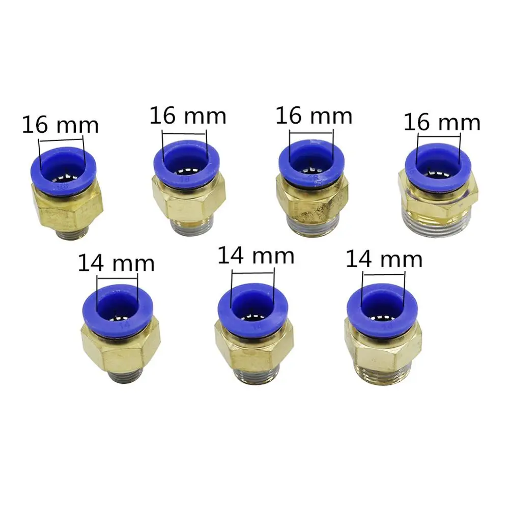 Воздушный пневматический шланг 14 мм 16 1/4 &quot1/8&quot 3/8 &quot1/2&quot 3/4 &quotс наружной резьбой