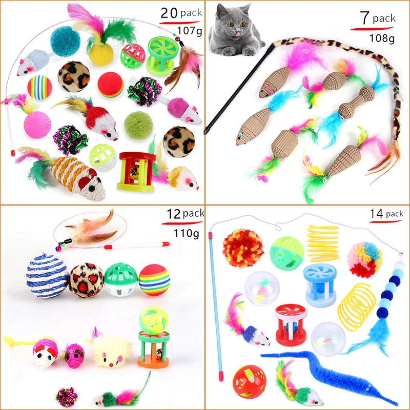 Милые кошачьи игрушки красочными перьями забавные игры Обучающие для кошек мини