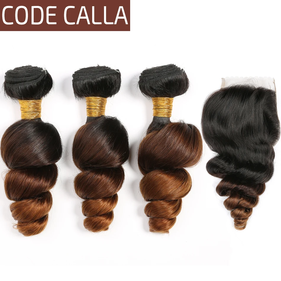 Код Calla Remy Свободные глубокие пучки с 4*4 синтетическое закрытие шнурка свободная