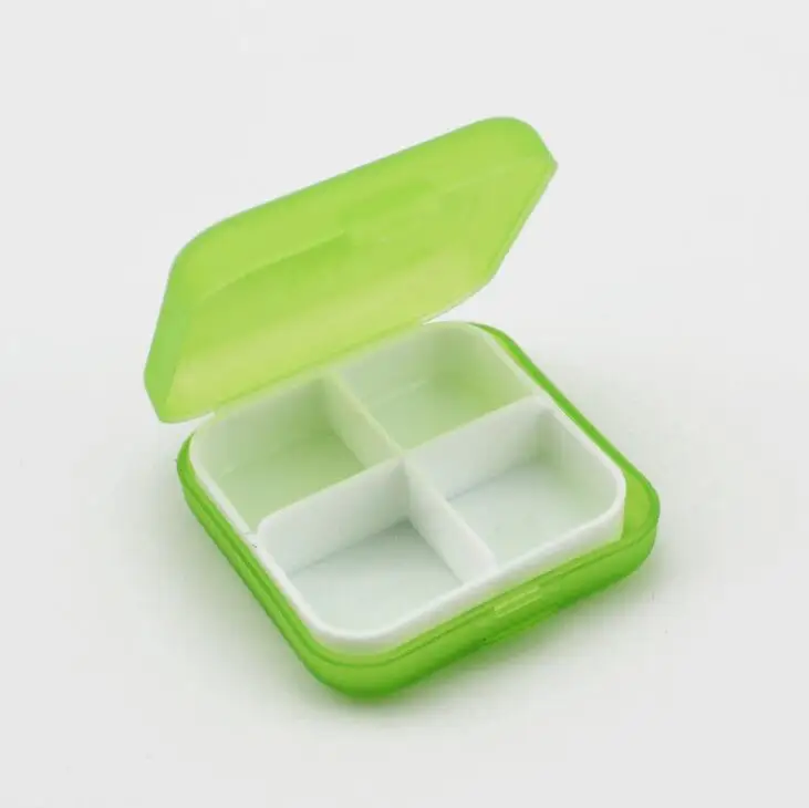 Green 4 сетки набор таблеток Мини pillbox крафт-коробка упаковка мелких предметов коробка для хранения личных съемных таблеток - Цвет: Green