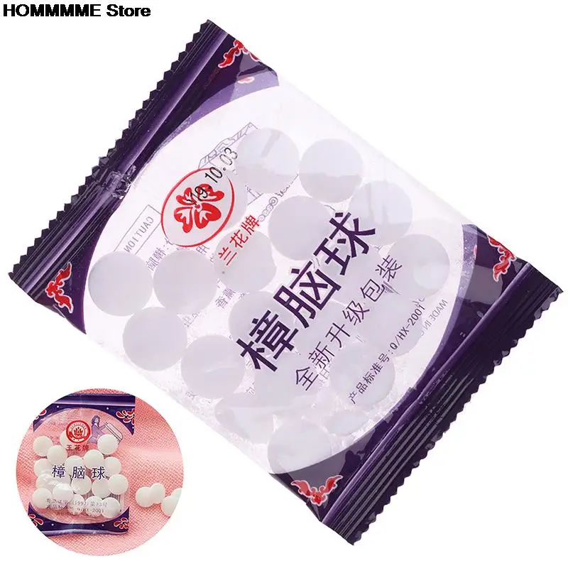 20pcs/bag Natural Mothballs Anti-mold Moth Repellent Camphor Ball Pest Control Wardrobe | Дом и сад