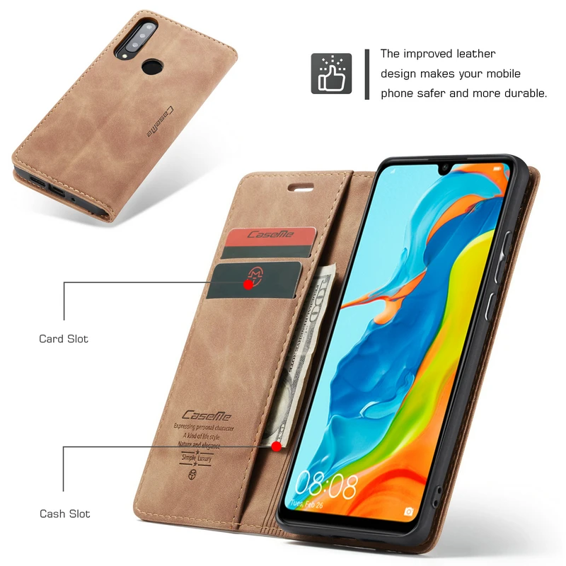 magnetic leather phone case for huawei p30 p20 p40 lite pro retro case for p smart 2019 mate 30 pro wallet card flip stand cover free global shipping