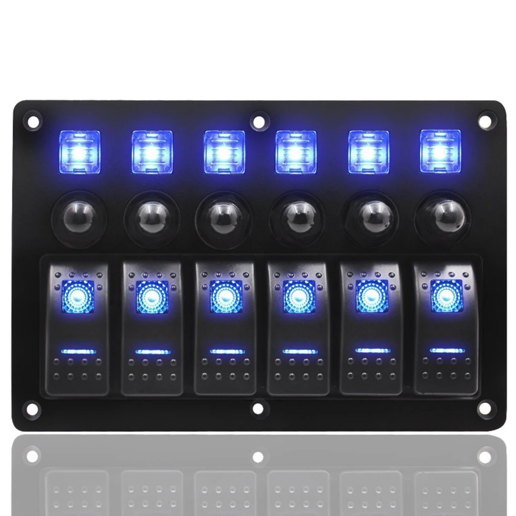 Водонепроницаемый 6 банд RV Авто морской лодки яхты LED кулисный переключатель
