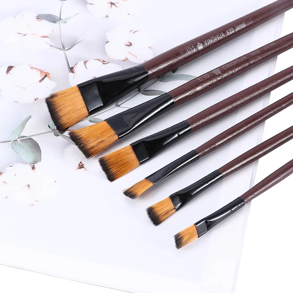 6 шт./партия художник Художник Детский рисунок нейлоновая кисть для волос