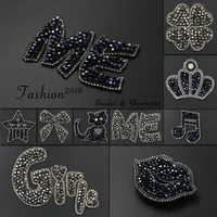 rhinestone shine crown iron on patches for clothing bead decorative clothes patch crystal applique diamond sewing stickers jodc
