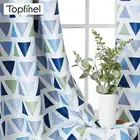 Геометрические светонепроницаемые шторы Topfinel с треугольниками для гостиной, спальни, кухни, с принтом, занавески на окна