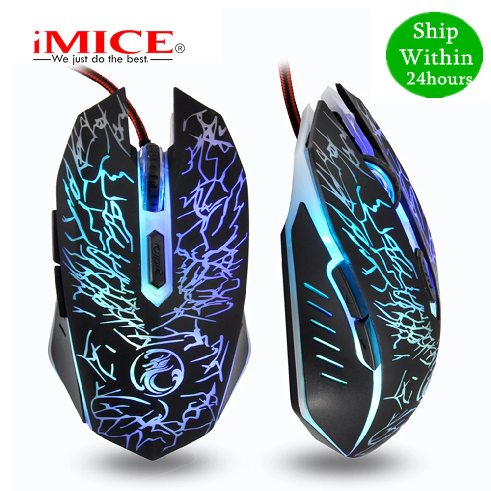 IMICE X5 светодиодный оптический 6 кнопок Проводная игровая мышь USB 2400 DPI оптическая