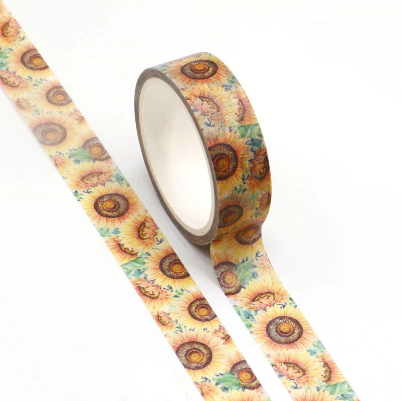 

NEW Wholesale 10pcs/lot Decorative Sunflowers Washi Tapes DIY Scrapbooking Planner Adhesive Masking Tapes Kawaii Stationery