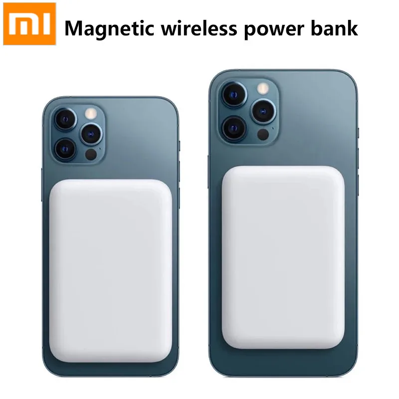 

XIAOMI беспроводное магнитное зарядное устройство для iphone 12 13 Pro Max mini magsafing, внешний аккумулятор