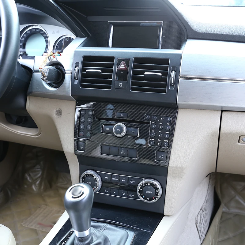 Углеродное волокно ABS центральная консоль CD декоративная рамка Накладка для Mercedes benz GLK класс X204 2010-2012 автомобильные аксессуары