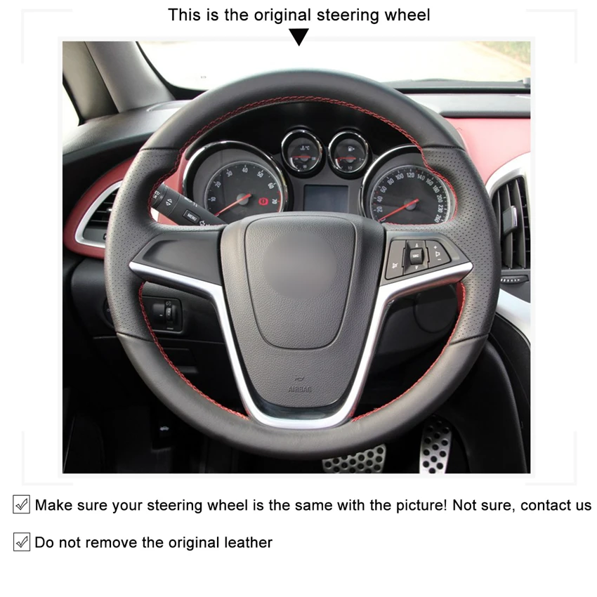Чехол на руль MEWANT из черной искусственной кожи для Opel Mokka Insignia Astra (J) Meriva (B) Ampera Cascada