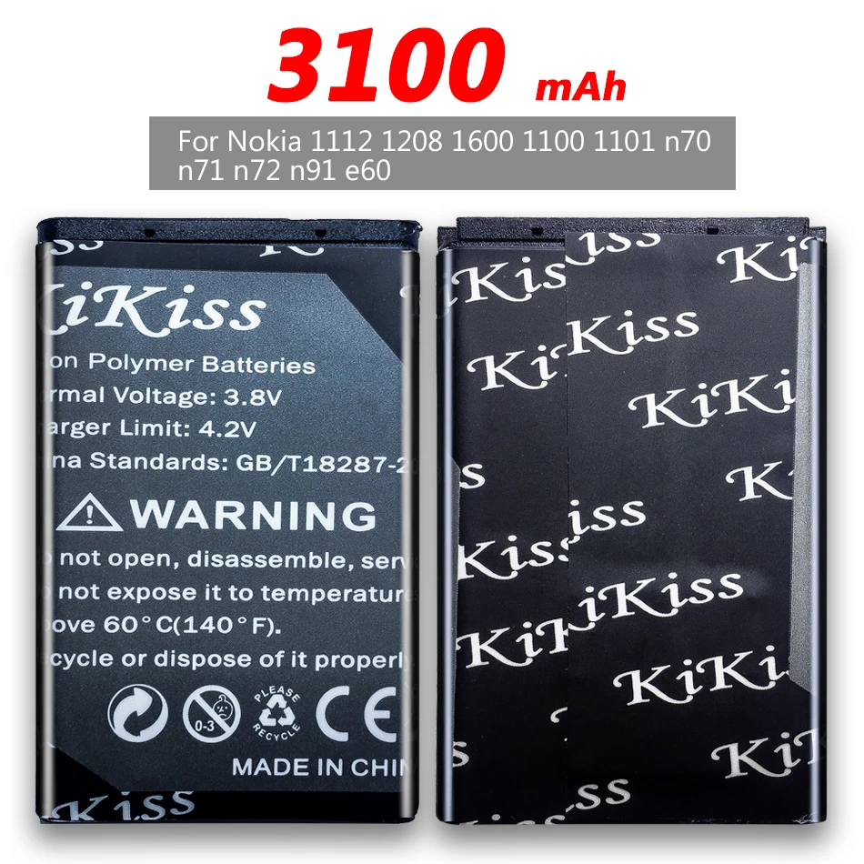 3100 мА/ч BL 5C Батарея для Nokia n70 n71 1112 1208 1600 6230 6330 6263 6267 6270 6555 6600 6630 6670 6680 6681 6682