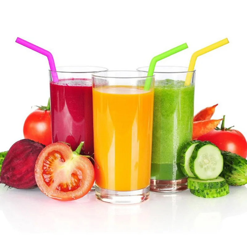 

2Pcs Reusable Silicone Straws Food Grade Silicone Flexible Bent Straight Drinking Straws Party Supplies Bar Tools