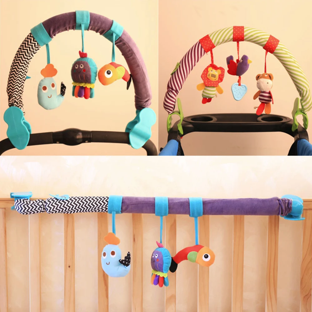 Регулируемый зажим музыкальные погремушки висит Детская кровать кукла ткань