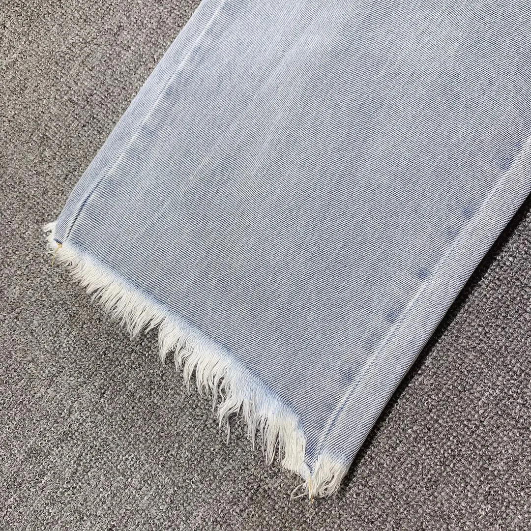 

2021 Spring Summer New Women Luxury Fashion Classic Letter Logo Brand Luxury Design High Waist Jeans Casual Wide Leg Pants A2