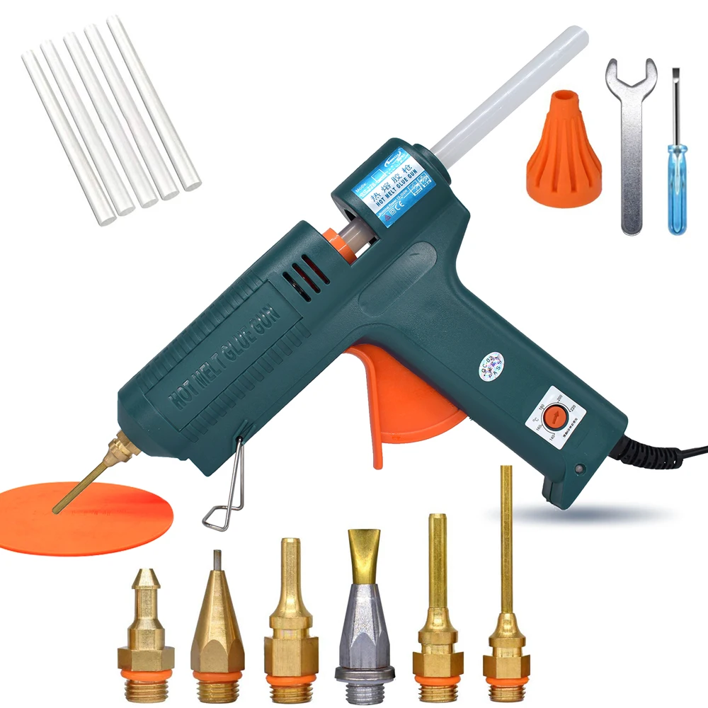 

150W Hot Melt Glue Gun Temperature Adjustment 140~220 Degrees Celsius Replaceable Nozzle Use 11mm Glue Stick for Repair Tool DIY