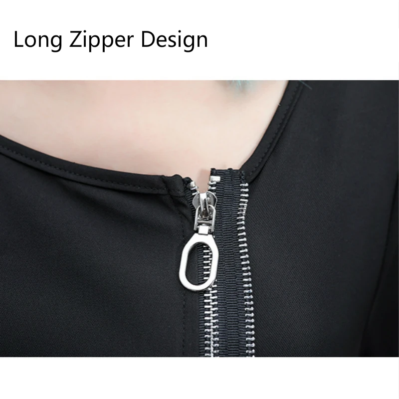 Женское длинное платье в стиле Харадзюку черное повседневное свободное с