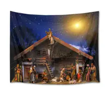 Звездный гобелен с изображением неба Иисуса Рождества мангера