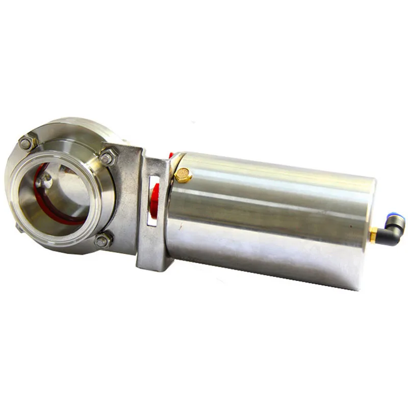 Пневматический клапан-бабочка из нержавеющей стали SS304 1-1/2 дюйма санитарный