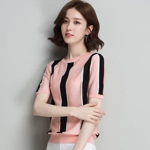 

Gray Summer 2020 short sleeve t shirt Women Top Garment