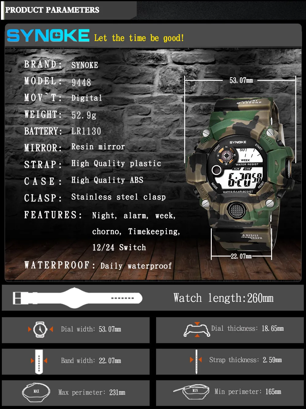 

Men Sports Watches Dual Display Analog Digital LED Electronic Wristwatches Multi-function Waterproof Swimming Military Watch
