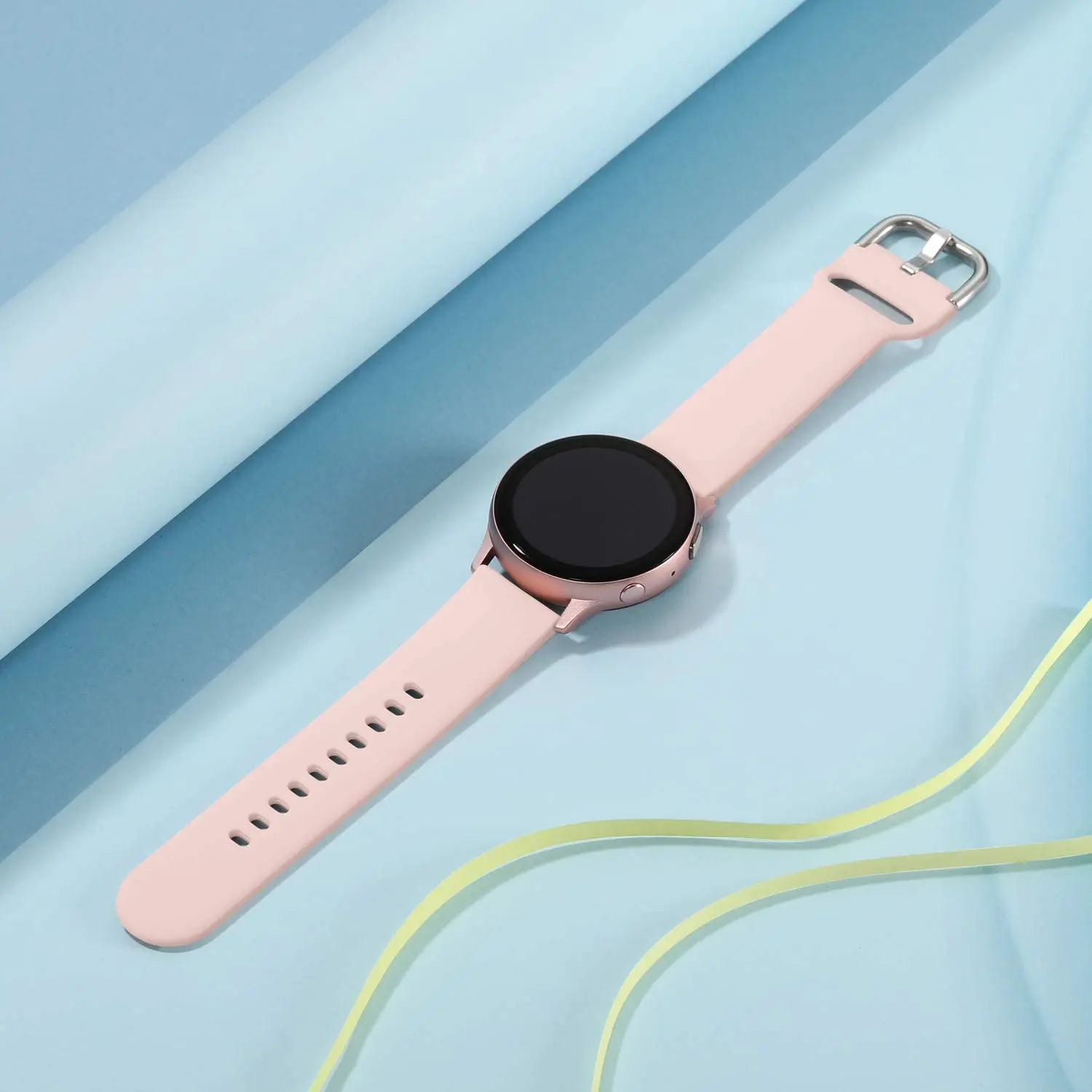 Силиконовый браслет 20 мм для Samsung Galaxy Watch Active 2 40/44 спортивный смарт-браслет 22