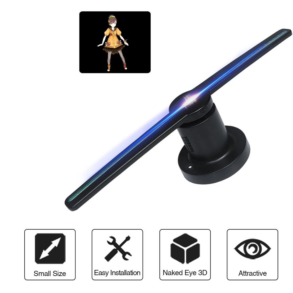 3D голографический дисплей светодиодный вентилятор рекламная машина стерео