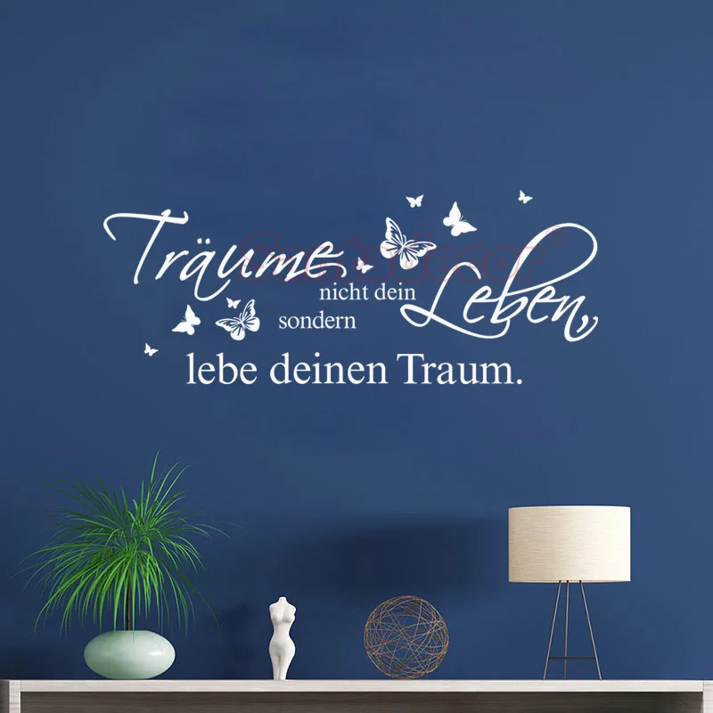 Немецкие наклейки Цитата траеум и Леб виниловые настенные настенный плакат