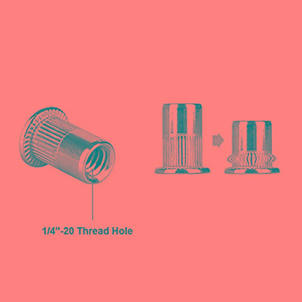 

Thread Nut 15mm 304 Stainless Steel 40 Pcs Flat Insert Nutsert Durable
