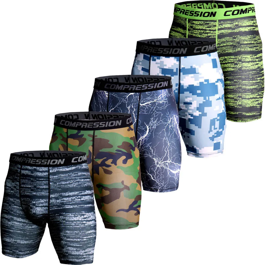 

Compression Shorts Men 3D Print Camouflage Bodybuilding Tights Short Men Gyms Shorts Male Muscle Alive Elastic Running Shorts