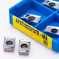 high quality apkt1003 ma h01 carbide inserts for steel processing metal turning tool apkt 1003 cnc lathe hard alloy blade