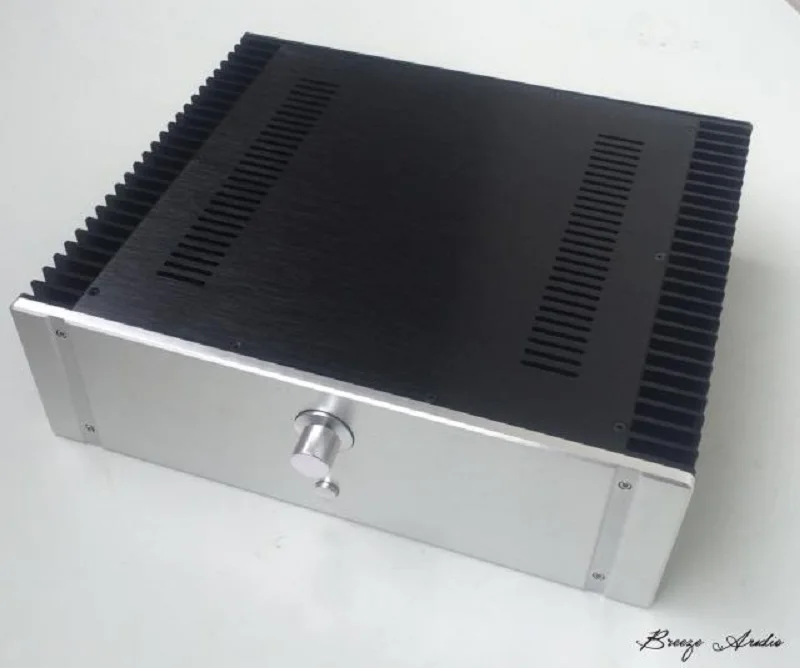 With knob BRZHIFI BZ4313 алюминиевый чехол с двойным радиатором для усилителя мощности класса A - Цвет: With knob