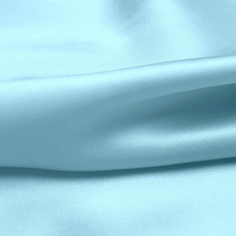 

100 pure natural mulberry charmeuse 16 19 22m/m thick 45"( 114cm ) width sky blue silk fabric DIY clothes bedding satin fabric