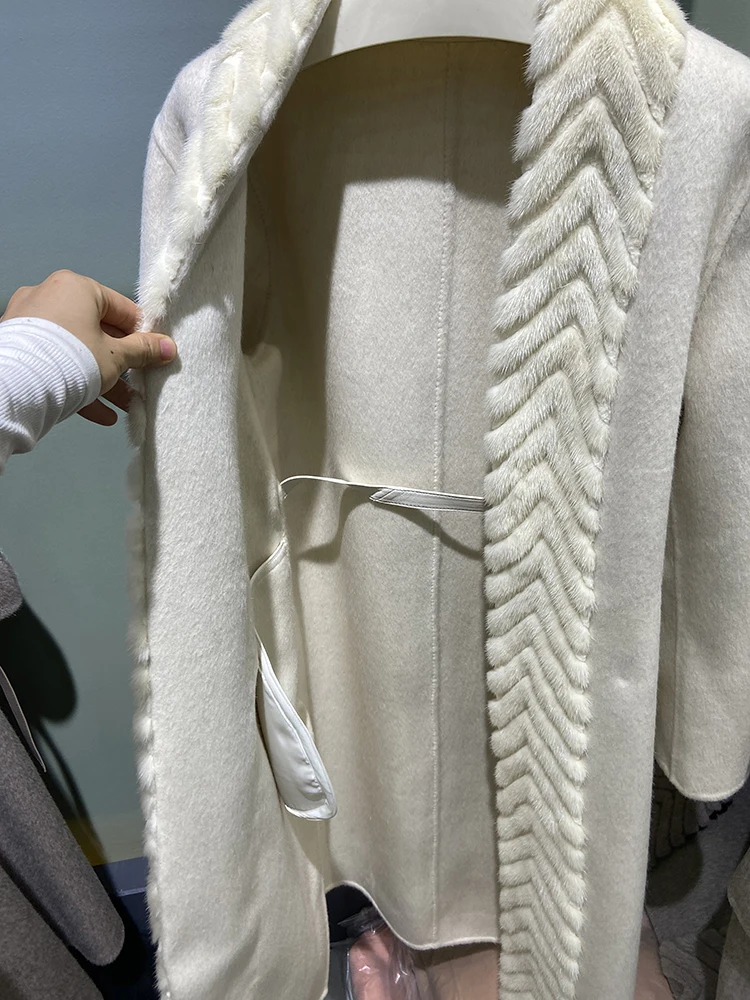 Кашемировое пальто ручной работы шерстяное кашемировое длинное теплое