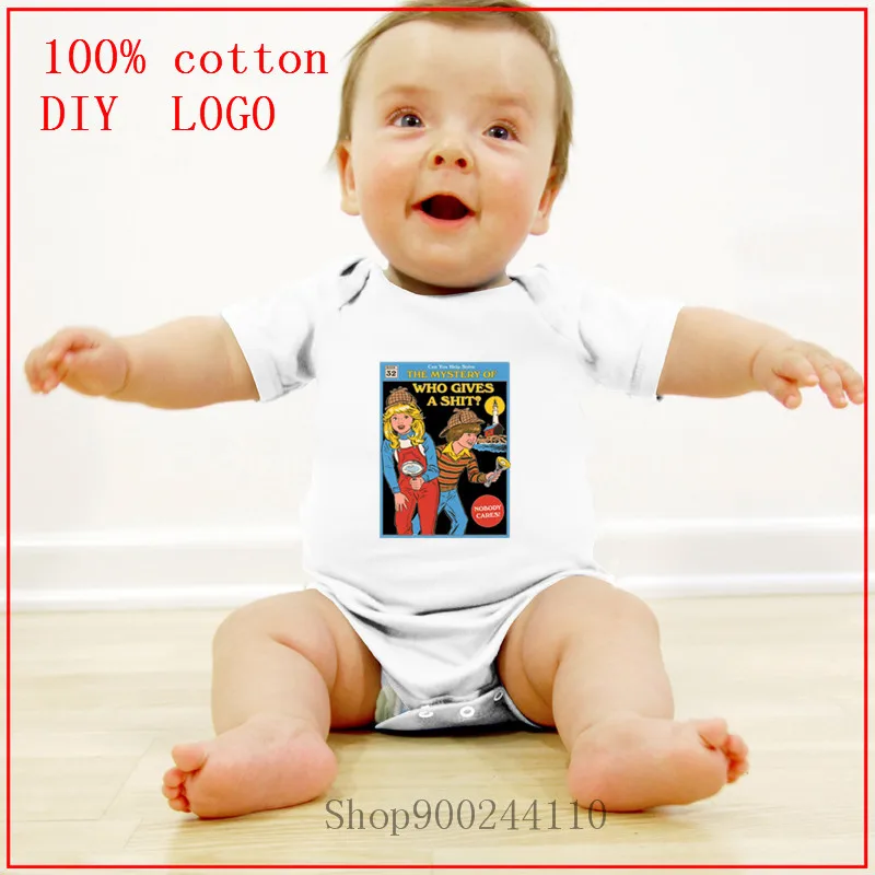 

Can you help solve the mystery of Who Gives a Shit Newborn Bodysuit baby clothes short sleeve cotton printing infant clothing