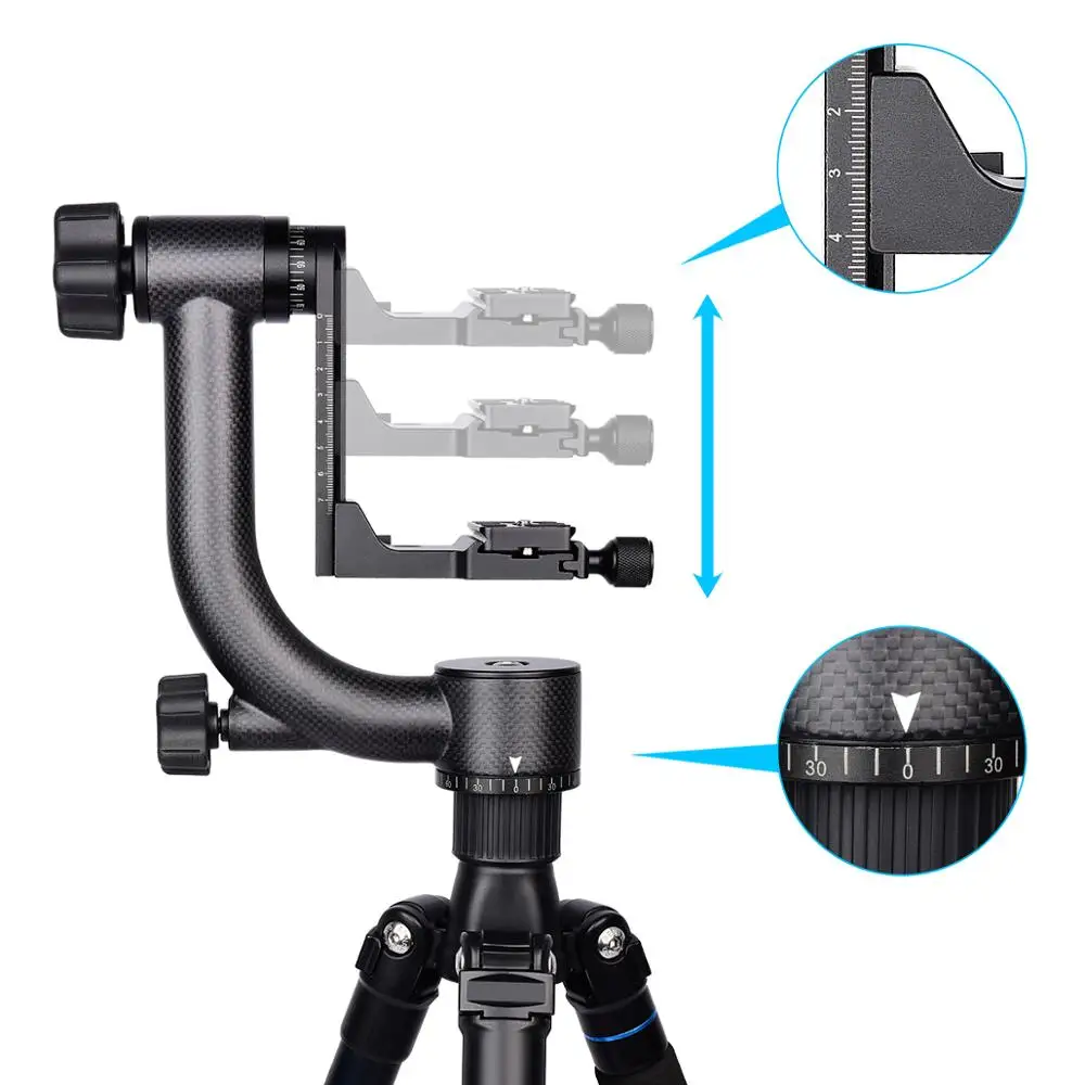 

YELANGU A19 360 Degree Angle Carbon Fiber Gimbal Quick-Release Plate for Dslr Camera