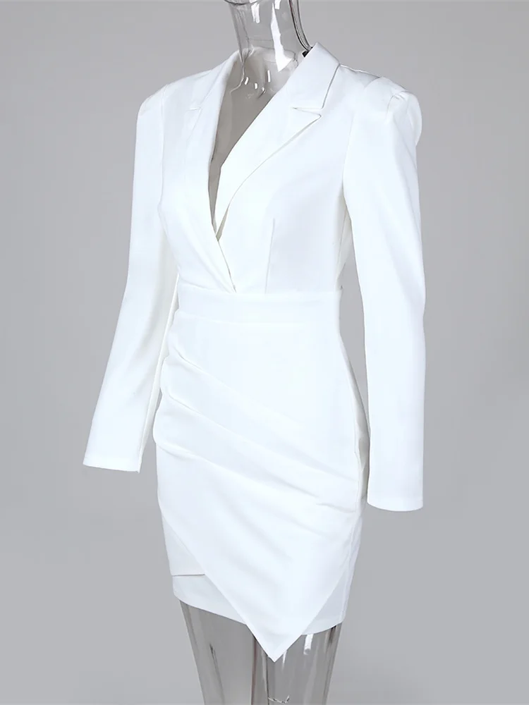 2020 осеннее женское элегантное офисное стильное платье мини для работы с зубчатым