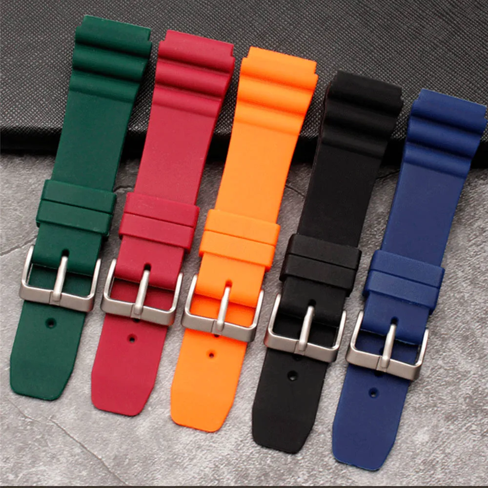Ремешок силиконовый для часов Seiko спортивный водонепроницаемый браслет дайвинга