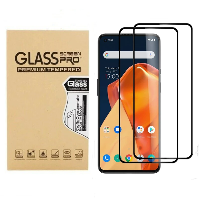 Protector de pantalla para Oneplus 9 5G, pel&iacute;cula transparente de vidrio templado para Oneplus 9 5G, vidrio Protector 2021, 2 uds.-0