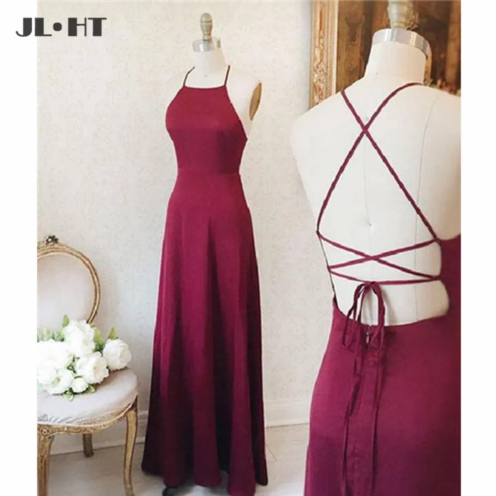 Оптовая цена Длинные вечерние платья бордового цвета на тонких бретельках