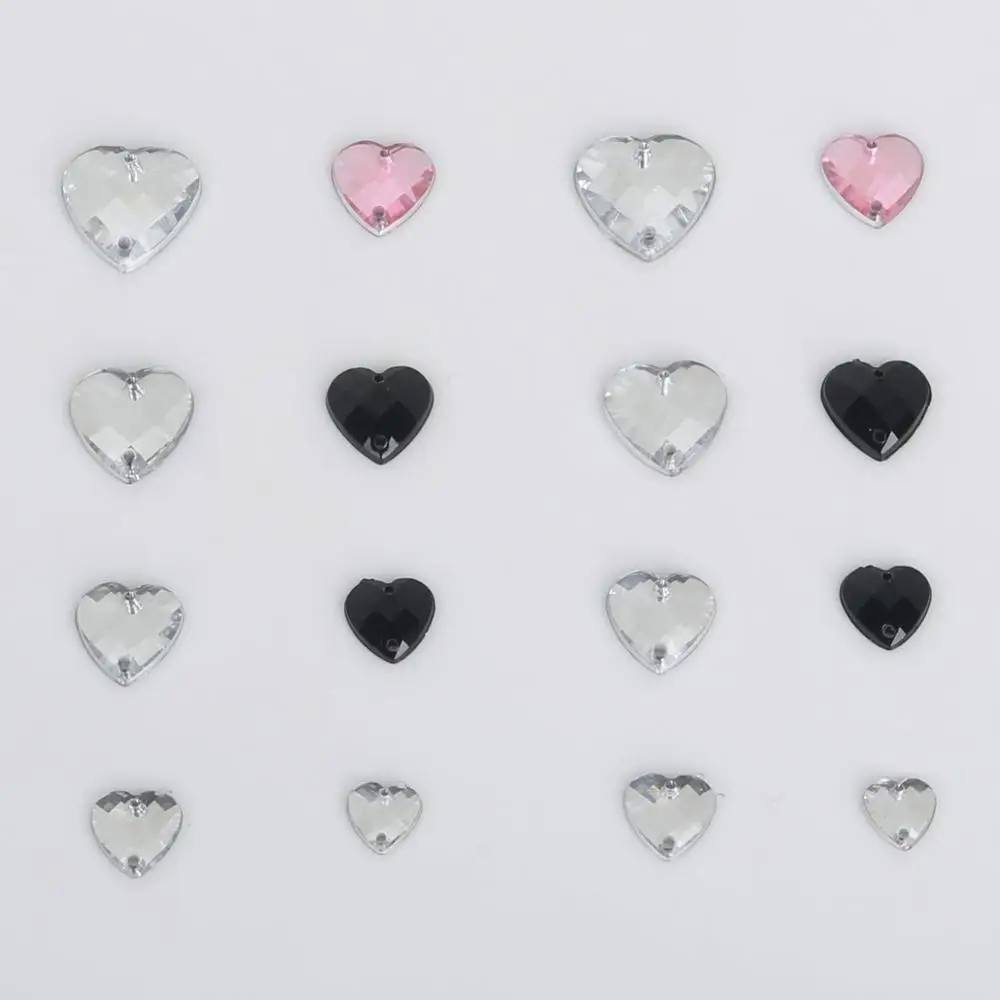 50 100 шт. 5 размеров акриловые стразы в форме сердца с кристаллами для одежды обуви