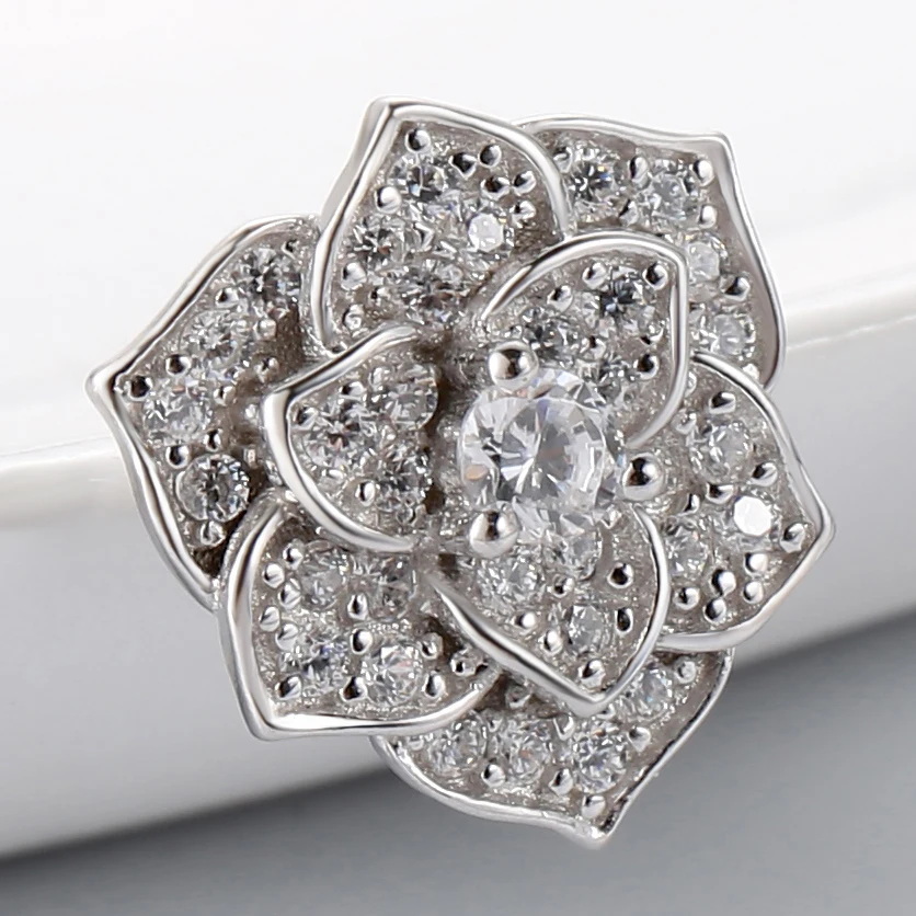

European and American new fashion charms camellia japonica earring twinkle inlay zircon flower earring women jewelry33